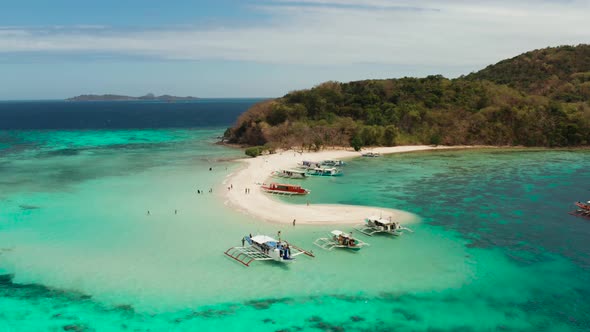 Tropical Island Sandy Beach Philippines Palawan