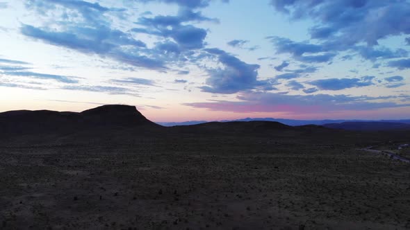 Blue Hour panorama in the Nevada mountains near Las Vegas