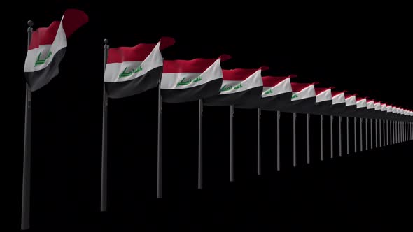Row Of Iraq Flags With Alpha 2K