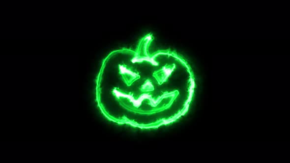 Abstract seamless 4K animation of neon lines Halloween animation on black background