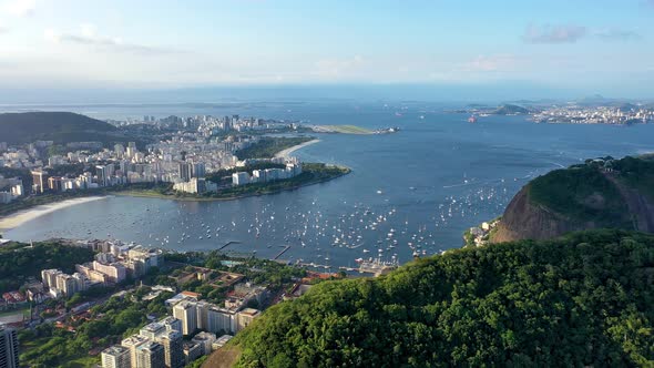 Summer travel at Rio de Janeiro Brazil. Landmark of coast city. Tropical travel