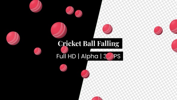 Cricket Ball Falling with Alpha