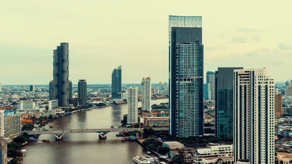 Time lapse cityscape and high-rise buildings in metropolis city center