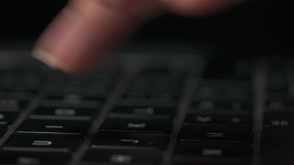 Macro Closeup of Female Hands Busy Working on Laptop or Computer Keyboard for Send Emails and Surf