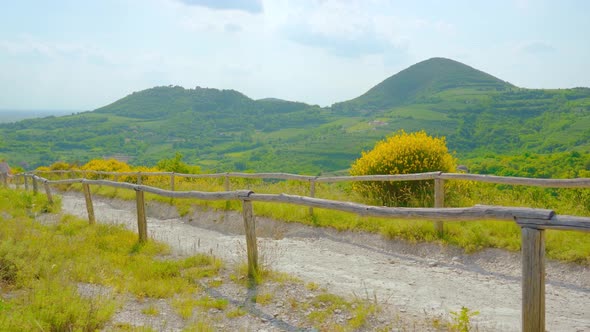 Walking Route on the Euganean Hills in Summer