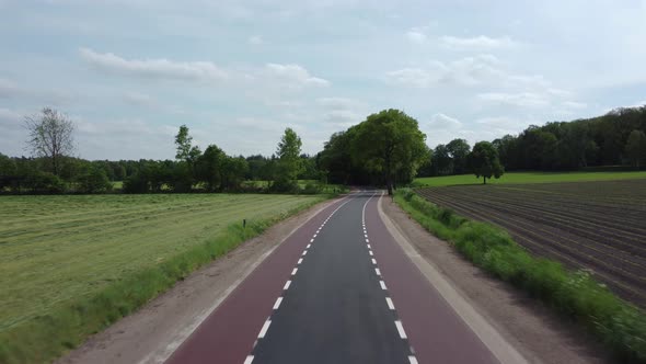 Country road at Zwiepselaan between Zwiep and Lochem in Gelderland, the Netherlands