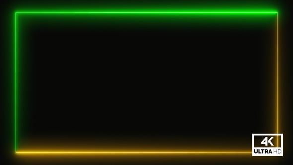 Neon Green & Yellow Frame Overlay Background 4 K Looped V9