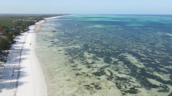 Indian Ocean Near the Coast of Zanzibar Island Tanzania Slow Motion