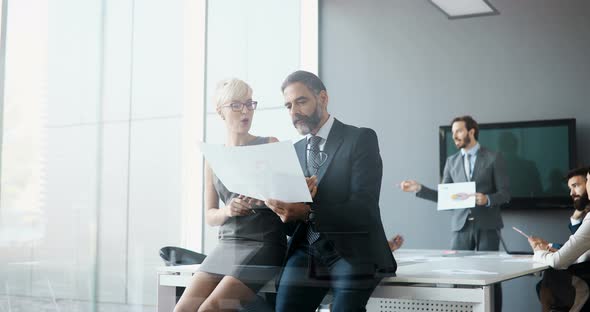 Group of Business People Have Meeting and Working in Modern Office