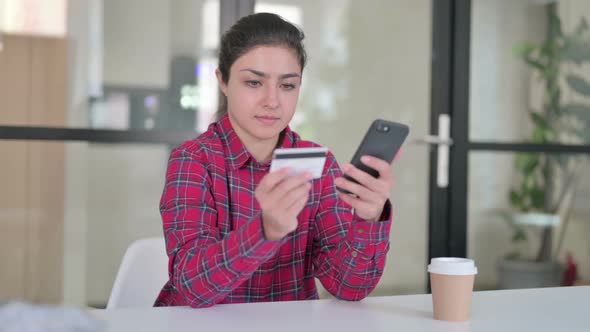 Indian Woman Making Online Payment on Smartphone