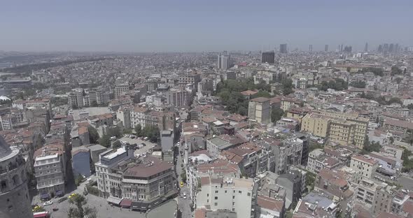 Aerial View of Galata Tower Istanbul