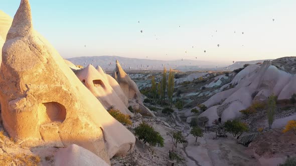 Amazing Rocky Mountains in the Valley of Cappadocia