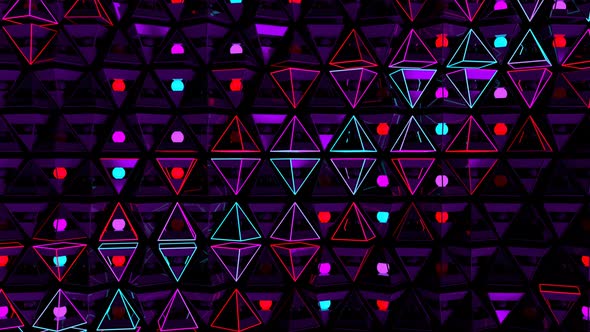 Diagonal Multi Colored Dots With Pyramids