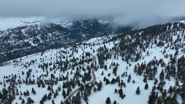 Road in the Muntains Aerial View 4 K