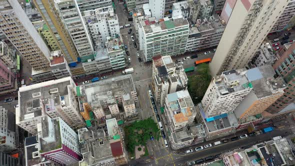 Top down view of Hong Kong city