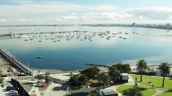 Melbourne City Beach Drone Cinematic Footage St Kilda