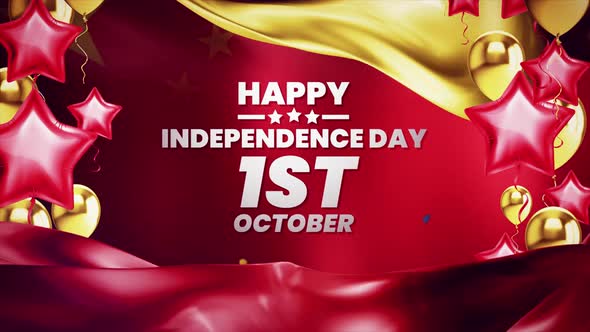 China - Independence Day 1st of October, 4k resolution V4