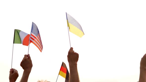 People Raised Flags of Different Countries