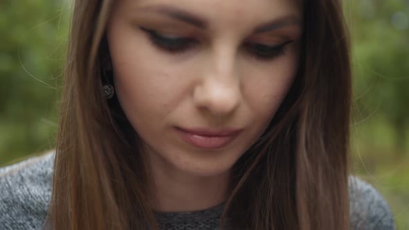 Woman Freelance With Computer Outdoors