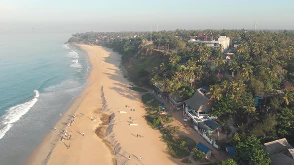 Varkala Beach, calming waves washing on the sand, Kerala, India 