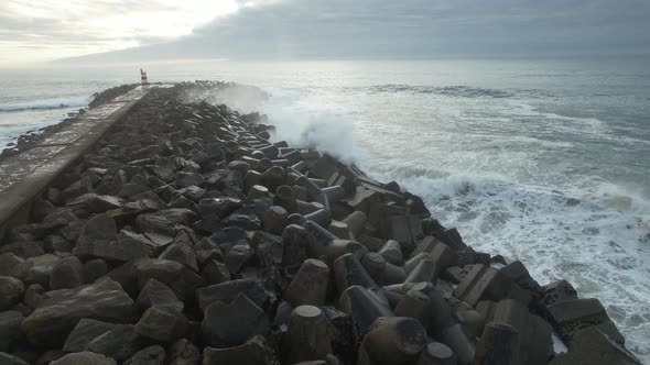 Waves Crashing on The Pier