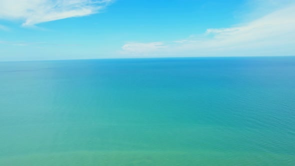 Aerial view over the sea, beautiful turquoise water