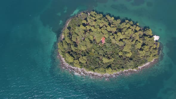 small island blue sea aerial