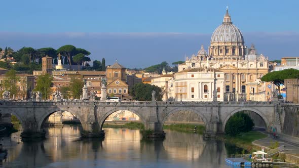 Rome Skyline with St Peter Basilica of Vatican