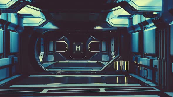 Futuristic Interior of the Spase Base