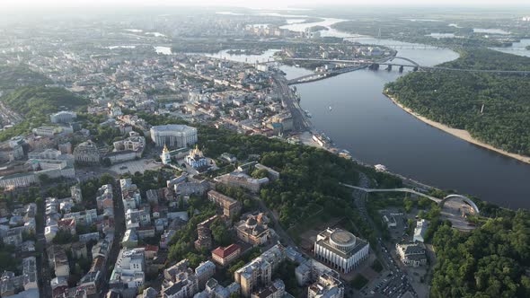 Kyiv, Ukraine. Aerial View. Slow Motion