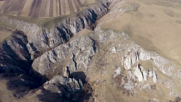 Flying Over a Deep Gorge