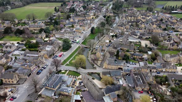 Bourton-on-the-Water River Windrush Cotswold Village Roman Settlement Aerial Spring