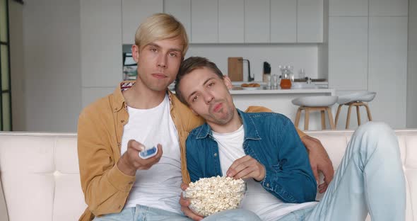 Male Gay Couple Spend Time at Home