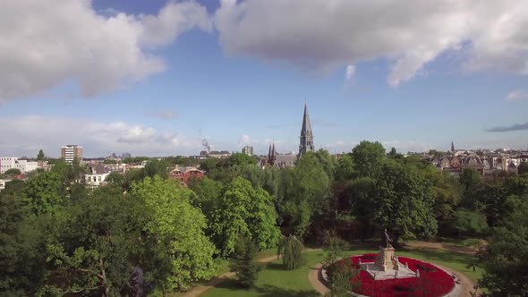 Vondelpark and Amsterdam Cityscape, Aerial View