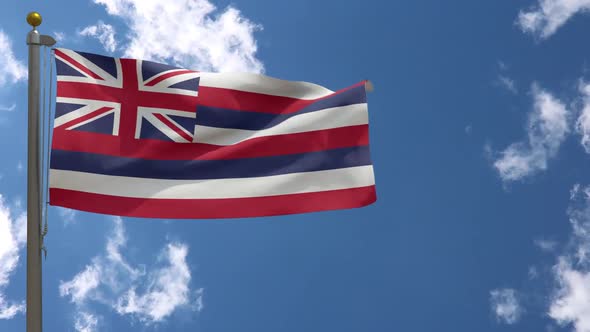 Hawaii State Flag (Usa) On Flagpole