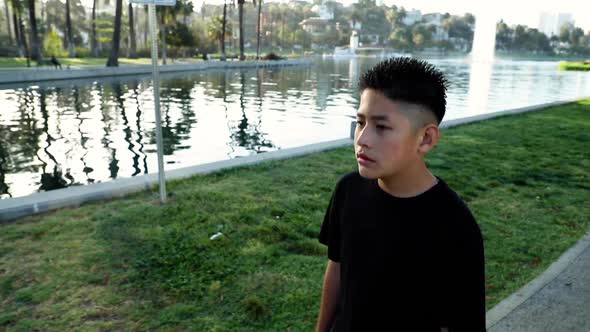 14 Year Old Boy Jogging In Los Angeles