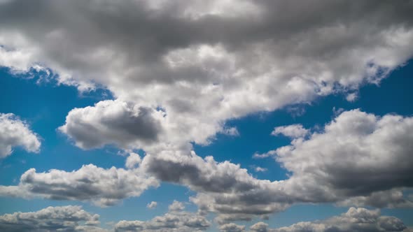 Clouds Move Smoothly in the Blue Sky, Timelapse, Cloud Space