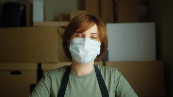 Portrait of Woman Online Store Small Business Owner Looking at Camera