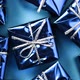 Blue Gift Boxes on Blue Color Background. Christmas and New Year Rotating Backdrop. Present - VideoHive Item for Sale