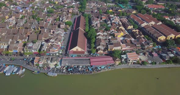 Aerial view of Hoi An old town or Hoian ancient town