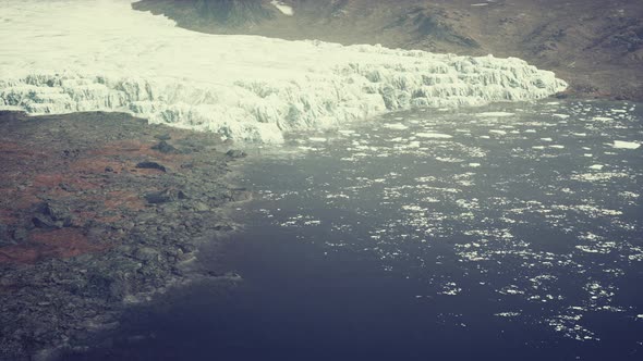 Big Glacier on the Coast of Antarctica a Sunny Summer Afternoon