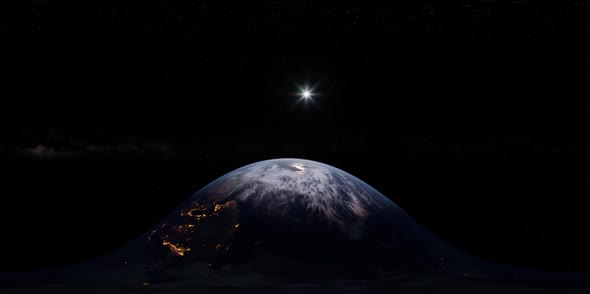 VR 360 Earth and Sun From Space alt