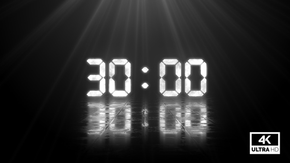 Digital Negative Countdown 30 Seconds Silver