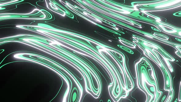 Green And White Waves Background Vj Loop HD