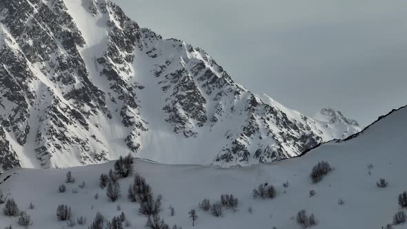 Aerial View From Drone to Telephoto Lens Multidimensional Mountains Rocks and Ridge