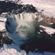 Aerial View of Godafoss Waterfall with Snowy Shore and Ice, Iceland, Winter 2019 - VideoHive Item for Sale