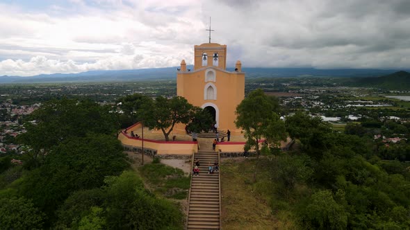 Back view of UNESCO world heritage site in Mexico