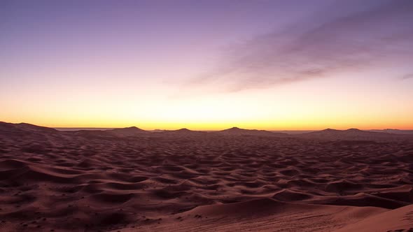 Sunrise in the Desert - Big Sand Dunes Near Merzouga