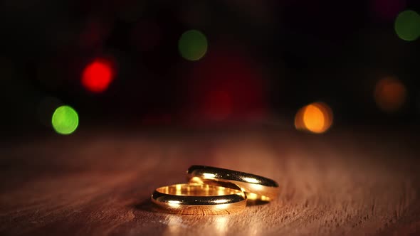 Wedding Ring And Colorful Bokeh Lights