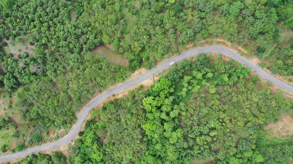 Aerial view of mountain landscape with clouds, Chittagong, Bangladesh.